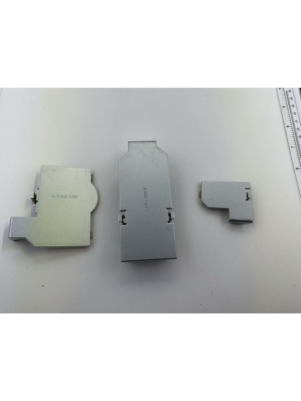 Complete Set of 3 OEM Serial & Hi Speed Port Covers Nintendo GameCube Silver